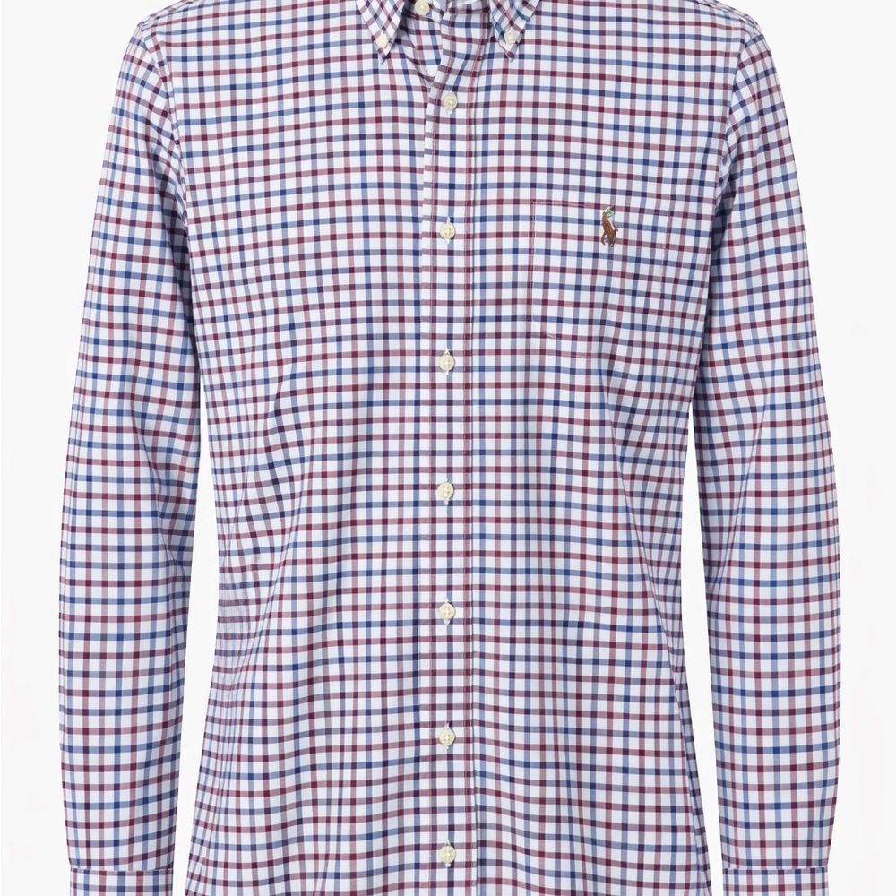 Ralph Lauren Blue and Red Plaid Men's Shirt